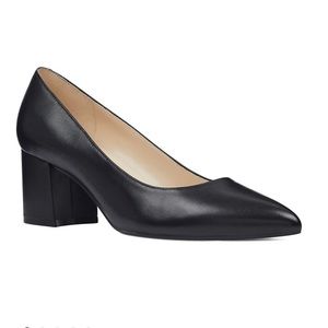 Women’s Nine West Issa Leather Block Heels - Black - Size 6.5